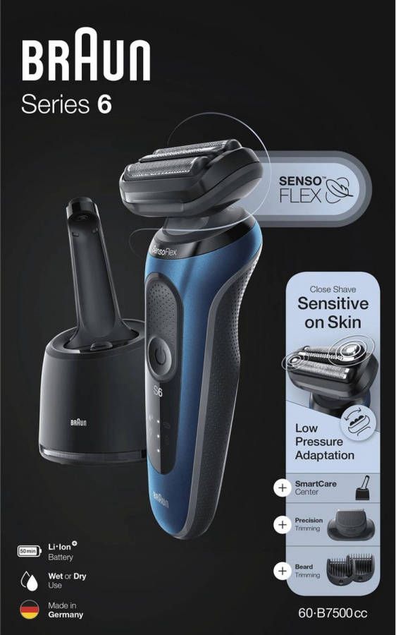Braun Series 6 60 b7500cc Elektrisch Scheerapparaat Met Reinigingsstation En Baardtrimmer