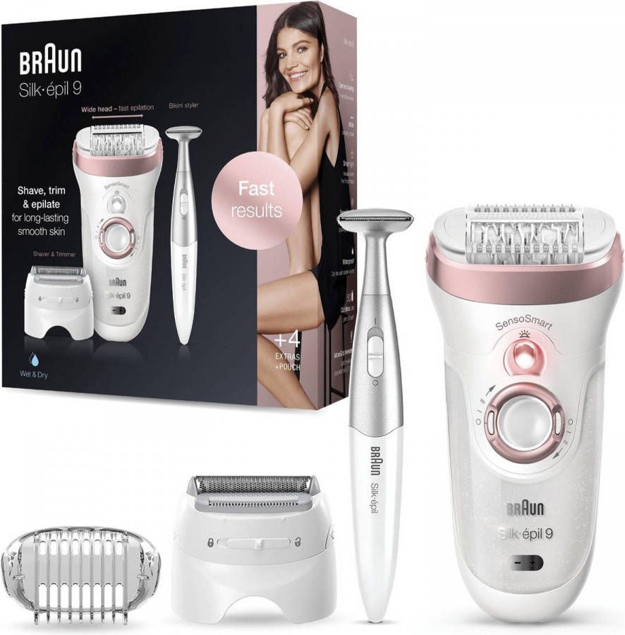 Braun Silk épil 9 890 Epilator Wit/roségoud