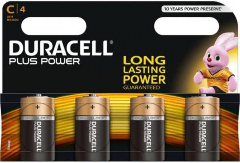 Duracell Alkalinebatterijen Plus Power C LR14 Set van 4