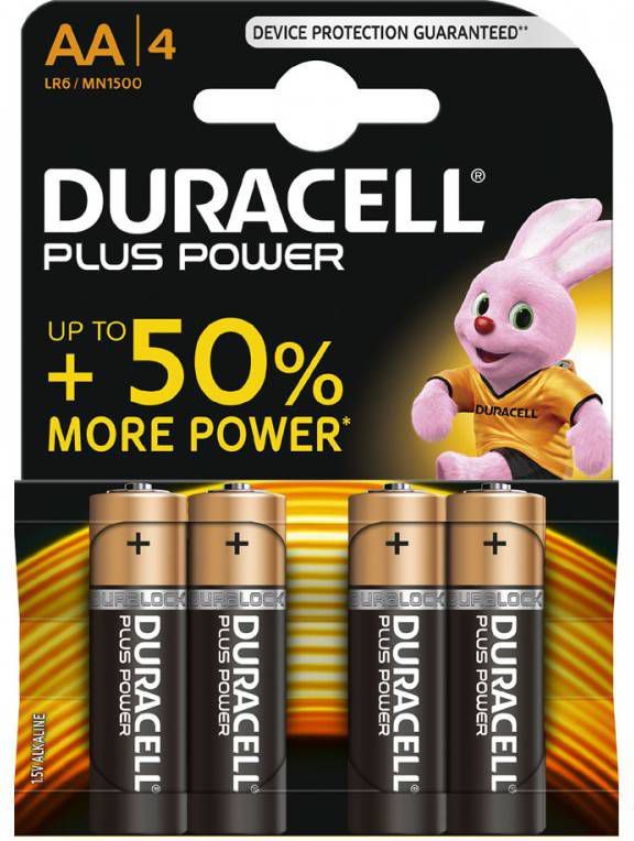 Duracell Plus Power AA penlite batterij LR6/AA 1.5v 4 stuks