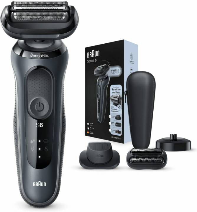 Braun Series 6 60 n4820cs Grijs Elektrisch Scheerapparaat Met Precisietrimmer En Baardtrimmer