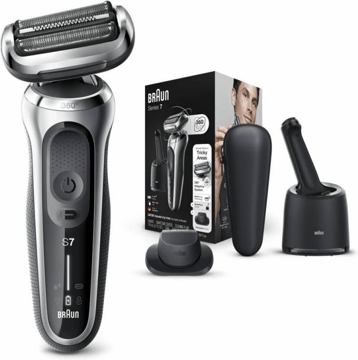 Braun Series 7 70 s7200cc Zilver Elektrisch Scheerapparaat Met Smartcare Center En Precisietrimmer