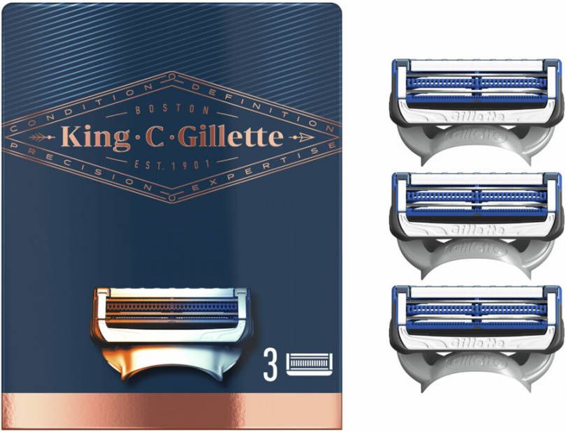 King C. Gillette 6x Scheermesjes Hals 3 stuks