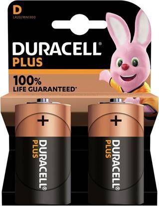 Duracell Alkalinebatterij D plus 100% 2 of 4 eenheden