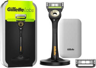 Gillette Labs scheerapparaat met 2 scheerbladen en reisetui