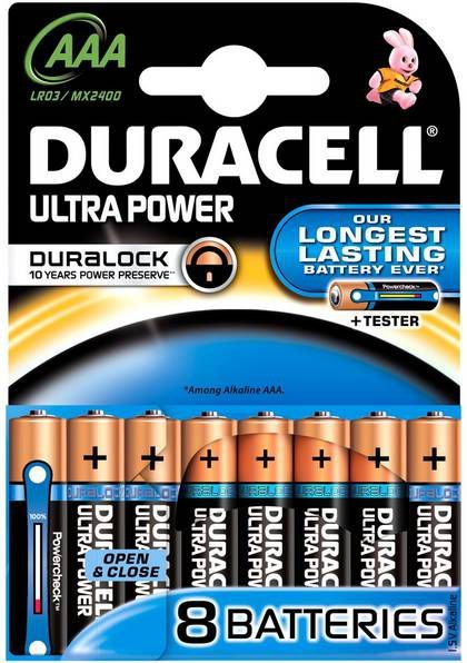 Duracell AAA Alkaline Batterijen Ultra Power 8 Stuks
