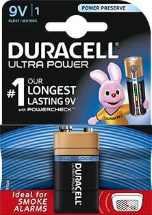 Duracell Ultra Power Batterijen 9V Alkaline 1 stuk