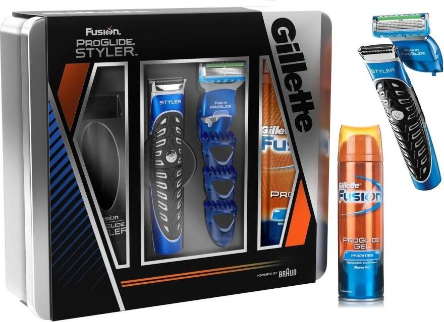 Gillette Fusion Proglide Scheerset Styler + Scheermes + Scheergel