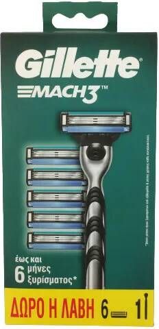 Gillette Mach 3 Scheerapparaat Met 6 Scheermesjes
