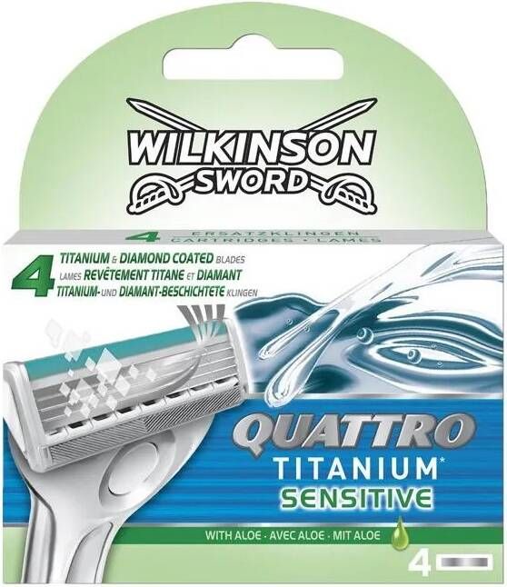 Wilkinson Sword Quattro Titanium Sensitive Scheermesjes 16 mesjes