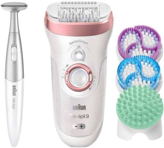 Braun Se9 977 Sill Epil 9 Epileerapparaat + Accessoires Wit/roze